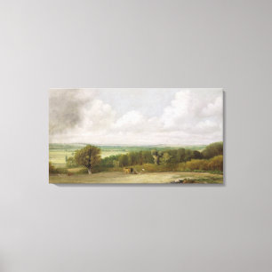 Landschap: Het ploegen Scène in Suffolk (een Summe Canvas Afdruk