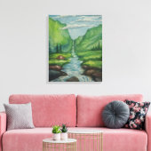 landschap, het schilderen, canvas afdruk (Insitu (Woonkamer))