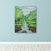 landschap, het schilderen, canvas afdruk (Insitu (Houten vloer))