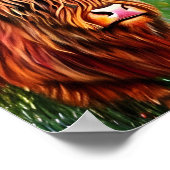 Landschap Hoogland Koe schilderen Poster (Hoek)