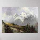  landschap in berggebied Rustic Muted Poster (Voorkant)
