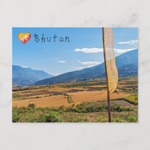 Landschap in de landbouw op het platteland van Bhu Briefkaart