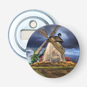 Landschap in de Nederlandse Bottelopener Button Flesopener