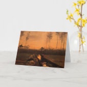 Landschap in Dusk door Vincent van Gogh Kaart (Gele Bloem)