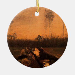 Landschap in Dusk door Vincent van Gogh Keramisch Ornament