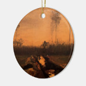 Landschap in Dusk door Vincent van Gogh Keramisch Ornament (Links)