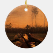 Landschap in Dusk door Vincent van Gogh Keramisch Ornament (Achterkant)