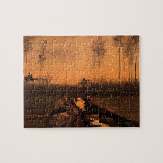 Landschap in Dusk door Vincent van Gogh Legpuzzel (Horizontaal)