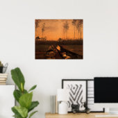 Landschap in Dusk door Vincent van Gogh Poster (Thuiskantoor)