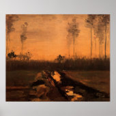 Landschap in Dusk door Vincent van Gogh Poster (Voorkant)