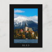 Landschap in het meer van Bled in de herfst Briefkaart (Voorkant)