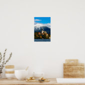 Landschap in het meer van Bled in de herfst Poster (Keuken)
