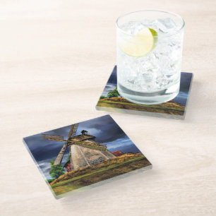 Landschap in het Nederlandse Glass Onderzetter