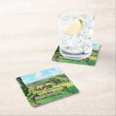 Landschap in Les Patis, Pontoise, beroemd schilder Vierkante Kartonnen Onderzetter (Insitu)