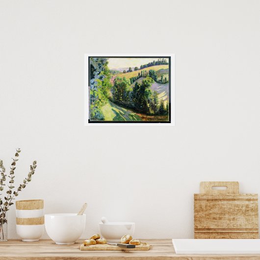 Landschap in Pontgibaud, c.1895 (olie op het canva Poster (Keuken)