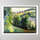 Landschap in Pontgibaud, c.1895 (olie op het canva Poster (Voorkant)