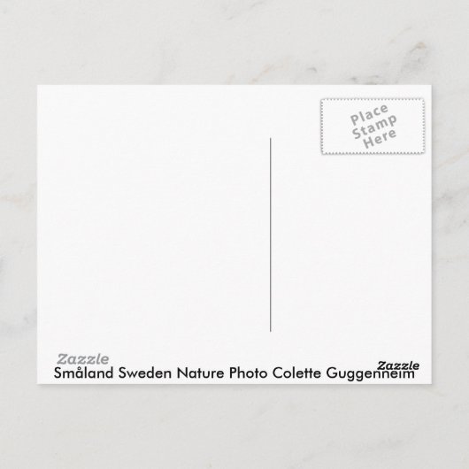 Landschap in Zweedse postkaart (Achterkant)