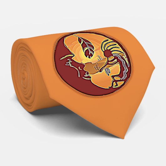 Landschap Knop - Kokopelli Moon Feather 1 Stropdas (Opgerold)