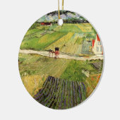 Landschap, koets en trein van Vincent van Gogh Keramisch Ornament (Links)