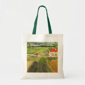 Landschap, koets en trein van Vincent van Gogh Tote Bag (Voorkant)