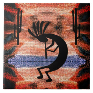 Landschap Kokopelli Southwest Tegeltje