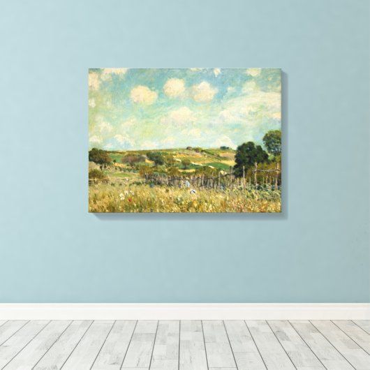 Landschap Landbeemdschap (door Alfred Sisley) Canvas Afdruk (Insitu (Houten vloer))