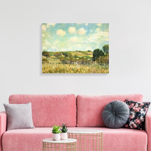 Landschap Landbeemdschap (door Alfred Sisley) Canvas Afdruk (Insitu (Woonkamer))