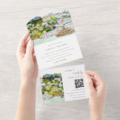Landschap Landschap Landschap Wuwen QR-code All In One Uitnodiging (Afscheurbaar)