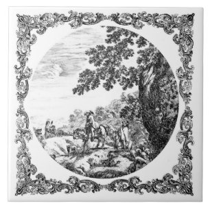 Landschap Landschap Vintage Delft Zwart & Wit Tegeltje