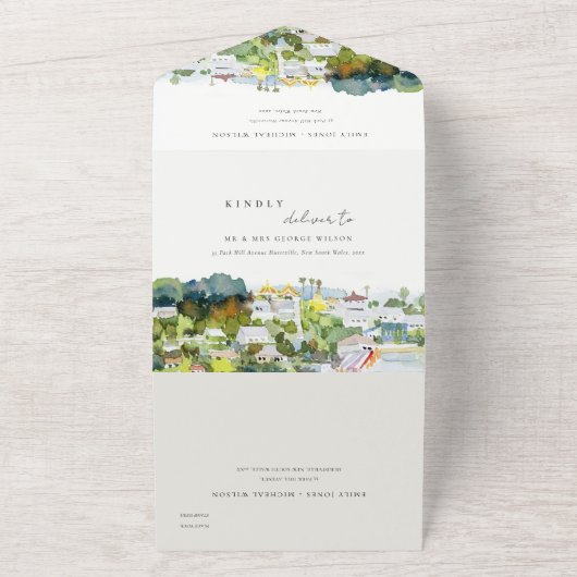 Landschap Landschap Wuwschap Elegant rivier Cruise All In One Uitnodiging (Buitenkant)