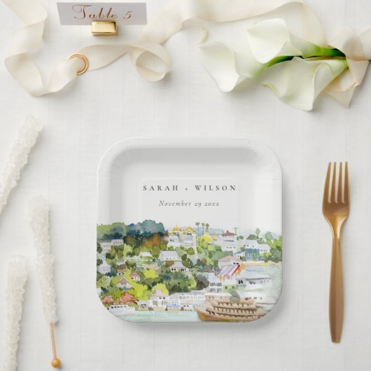 Landschap Landschap Wuwschap Elegant rivier Cruise Papieren Bordje (Huwelijk)