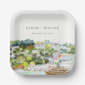 Landschap Landschap Wuwschap Elegant rivier Cruise Papieren Bordje (Voorkant)