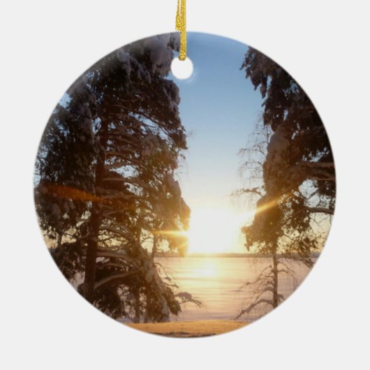 Landschap Lapland Keramisch Ornament (Achterkant)