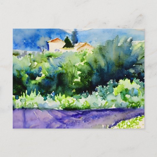 Landschap Lavender fields Briefkaart (Voorkant)