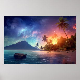 Landschap Magische Dimensie Fantastische Planet Ar Poster