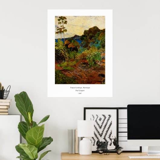 Landschap Martinique van Paul Gauguin (1887) Poster (Thuiskantoor)