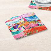 Landschap, Matisse Vierkante Kartonnen Onderzetter (Schuin)