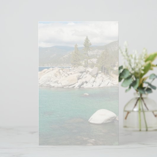 Landschap meer briefpapier (Staand voorkant)