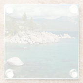 Landschap meer glazen onderzetter (Achterkant)