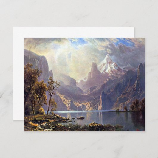 landschap, meer tahoe van Albert Bierstadt (Voorkant / Achterkant)
