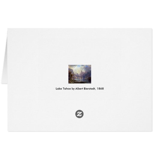 landschap, meer tahoe van Albert Bierstadt (Achterkant Horizontaal)