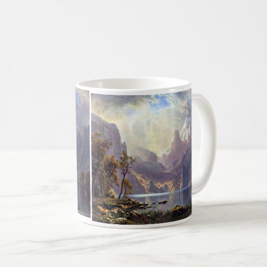 landschap, meer tahoe van Albert Bierstadt Koffiemok (Voorkant rechts)