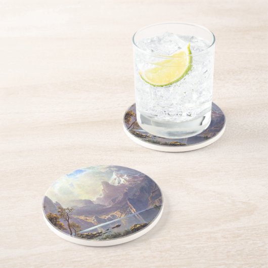 landschap, meer tahoe van Albert Bierstadt Zandsteen Onderzetter (Zijkant)