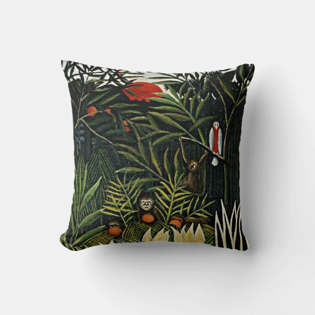Landschap met apen - kunstwerk Henri Rousseau Kussen (Voorkant)