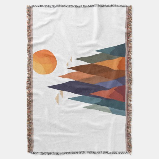 Landschap met bergen en zon deken (Voorkant Verticaal)