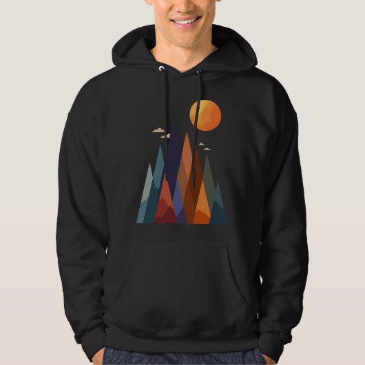 Landschap met bergen en zon hoodie (Voorkant)