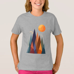Landschap met bergen en zon t-shirt