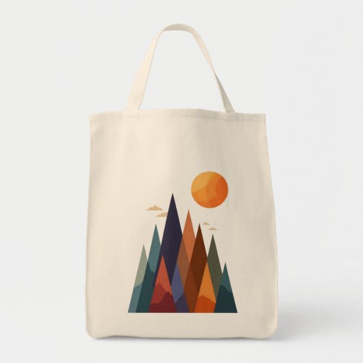 Landschap met bergen en zon tote bag (Voorkant)