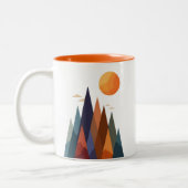 Landschap met bergen en zon tweekleurige koffiemok (Links)