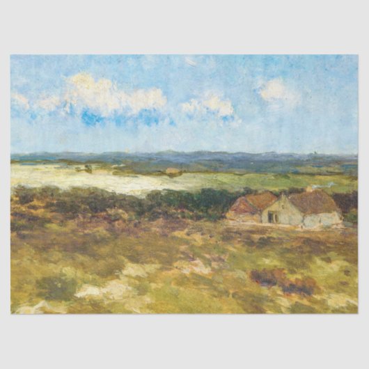 landschap met boerderij en troebele hemden tissuepapier (Voorkant)